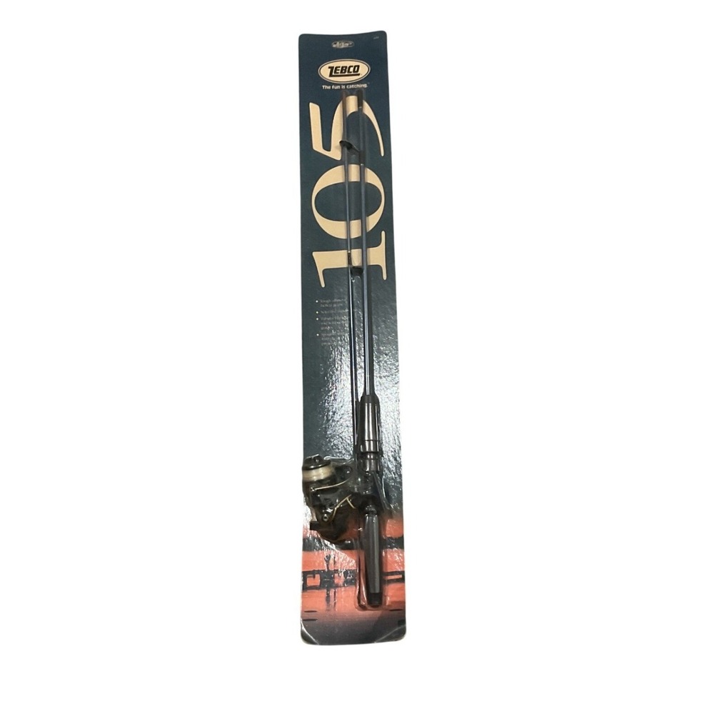 Zebco 105 Spincast Fishing Rod Reel Combo Black NIP VTG Dead Stock 1996 Sealed